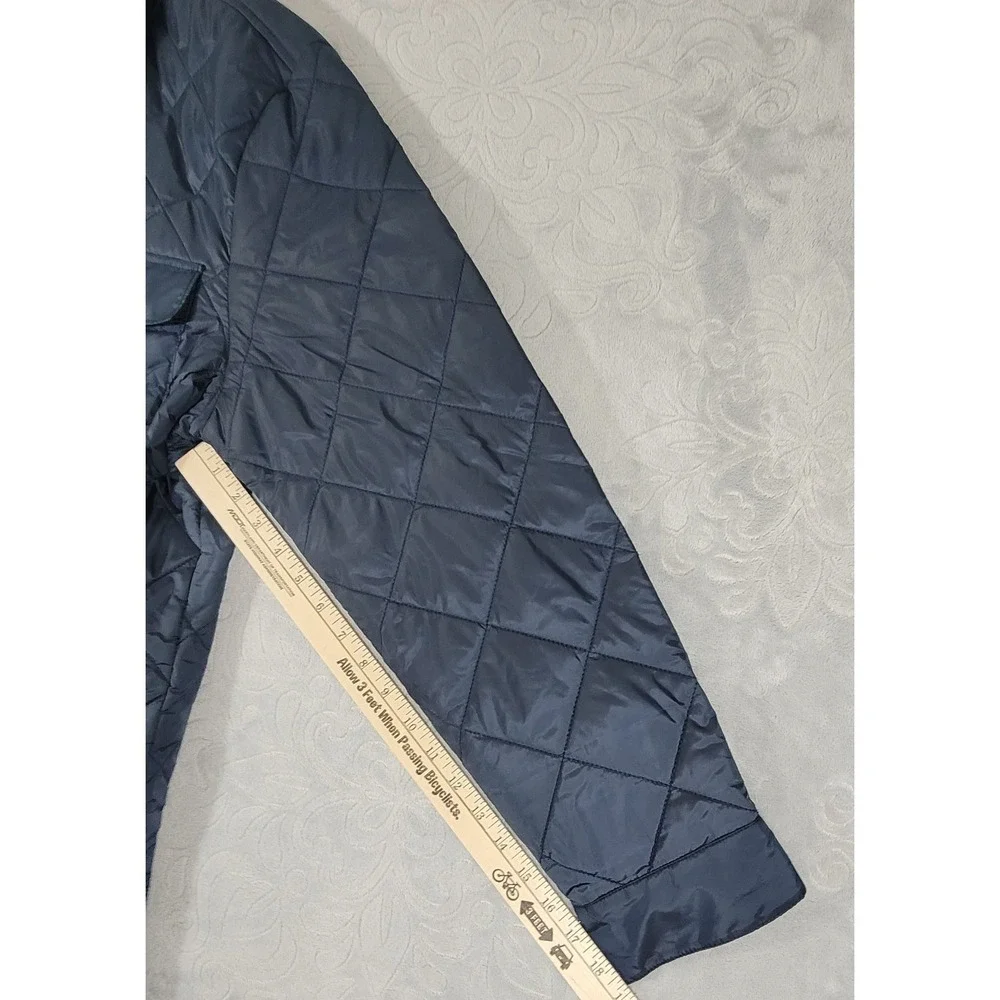Izod Luxury Classics Men's XL Navy Blue Puffer Jacket Button Snaps Windproof NWT
